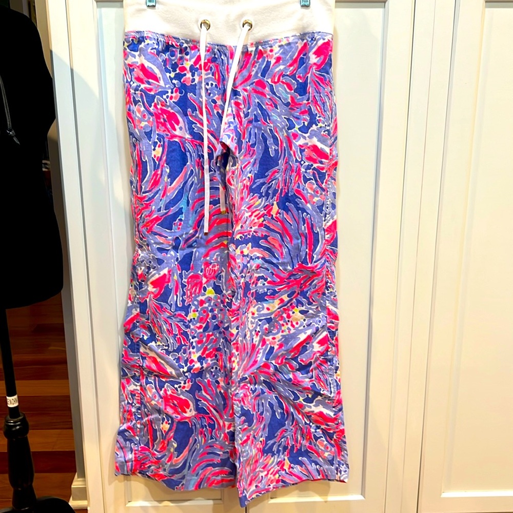 Lilly Pulitzer Shrimply Chic Beach Pants Linen lounge comfy vintage pool resort